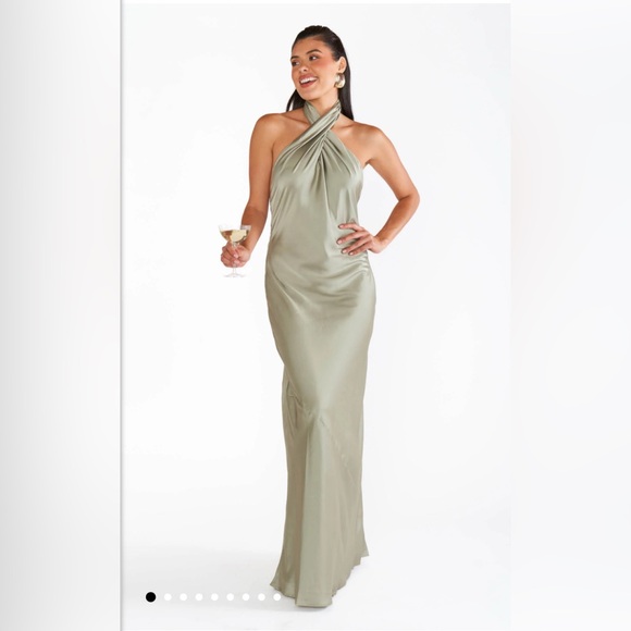 Show Me Your MuMu Dresses & Skirts - NWOT SHOW ME YOUR MUMU- Jasmine Halter Maxi Dress size XS color: Moss Green